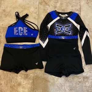 East Celebrity Elite all star cheerleading uniform and sports bra size medium